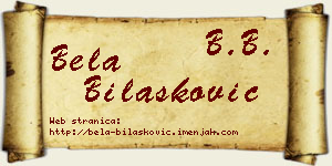 Bela Bilašković vizit kartica
